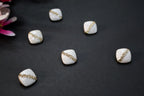 Geode Inspired White & Gold Crystal Square Buttons: Embellished Suit, Sewing (Pack of 5)