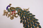 Peacock Zardozi Sequin Applique Patch: Indian Embroidered DIY Garment Accessory
