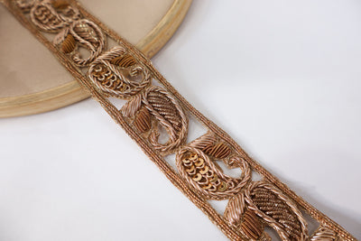Zardozi Embroidered Trim: Antique Indian Sari Border, DIY Sewing (2.8 Cm Wide)
