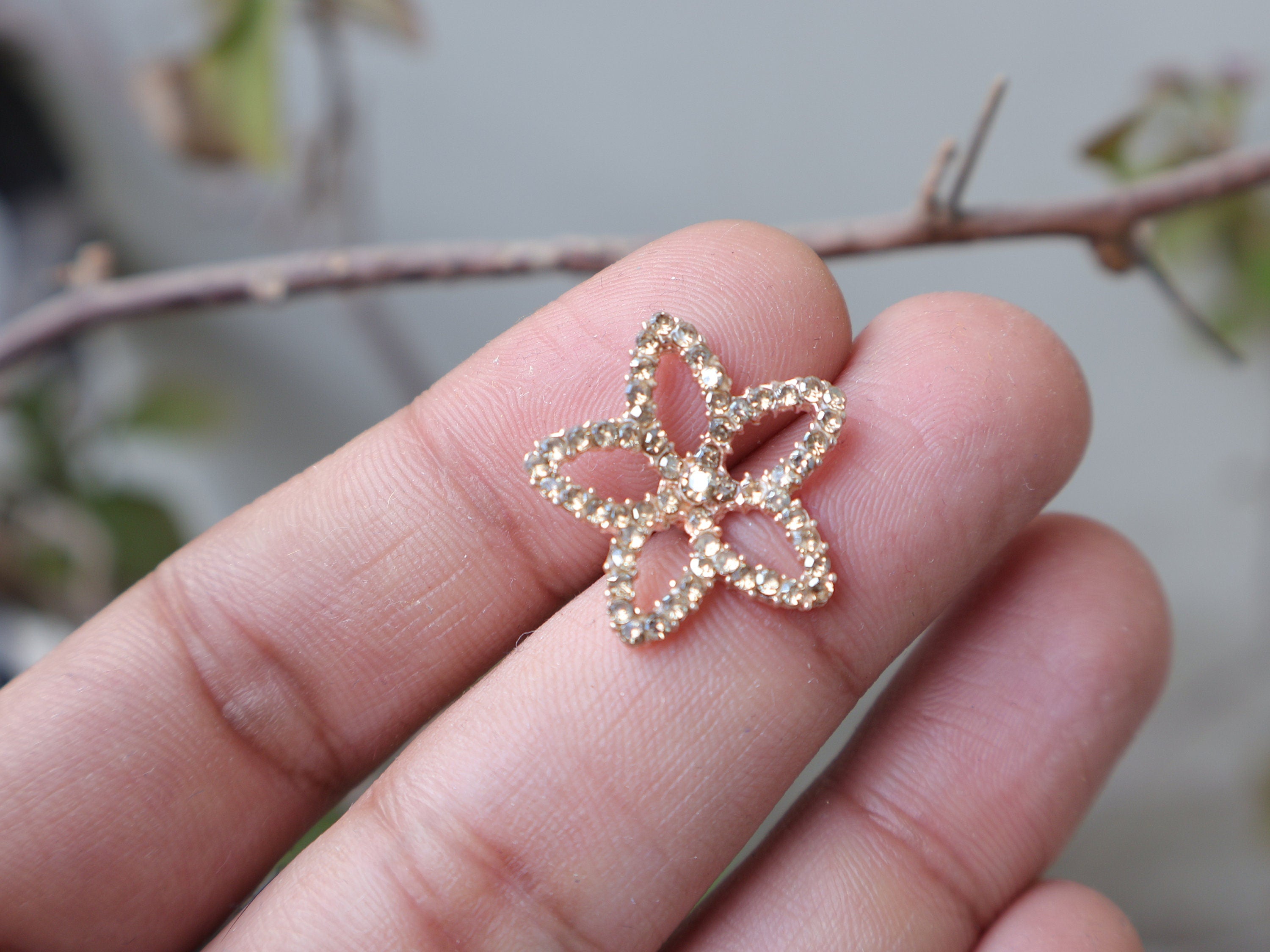 Golden Rhinestone Star Buttons: Metallic Sew-On Embellishments, 20mm (Pack of 10)