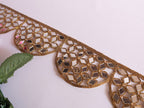 Golden Brown Scalloped Mirror Trim: Indian Sari Border, Borde Espejo