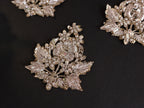 Gold Zardozi Embroidered Applique Patches: Indian Beaded Floral Embellishments (Set of 4)