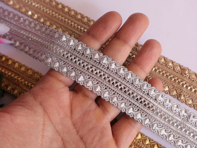 9 Yards Sequin Ribbon Lace: Gold, Silver, Copper Sari Trim (3cm)