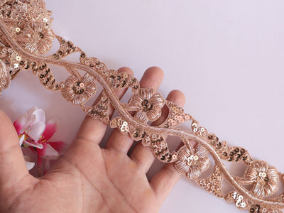 Rose Gold Intricate Wave Handmade Trim Vine 5 Cm Wide