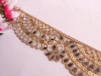 Golden Sequin Mirror Sari Border: Indian Wedding Trim, 7cm Wide