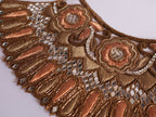 Zardozi Embroidered Neckline Applique: Indian Sew-On Patch