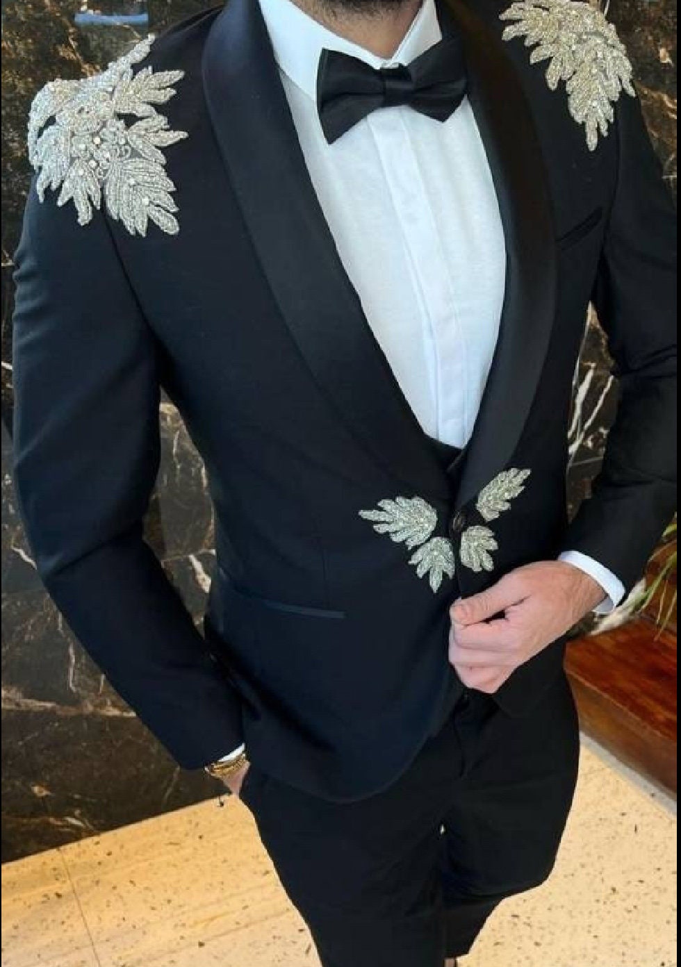 Gold Beaded Applique Patches: Baroque Embroidered Floral Sew-On Set