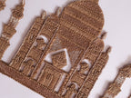 Taj Mahal Applique Patch, Embroidered Zardozi Knotwork, Handmade