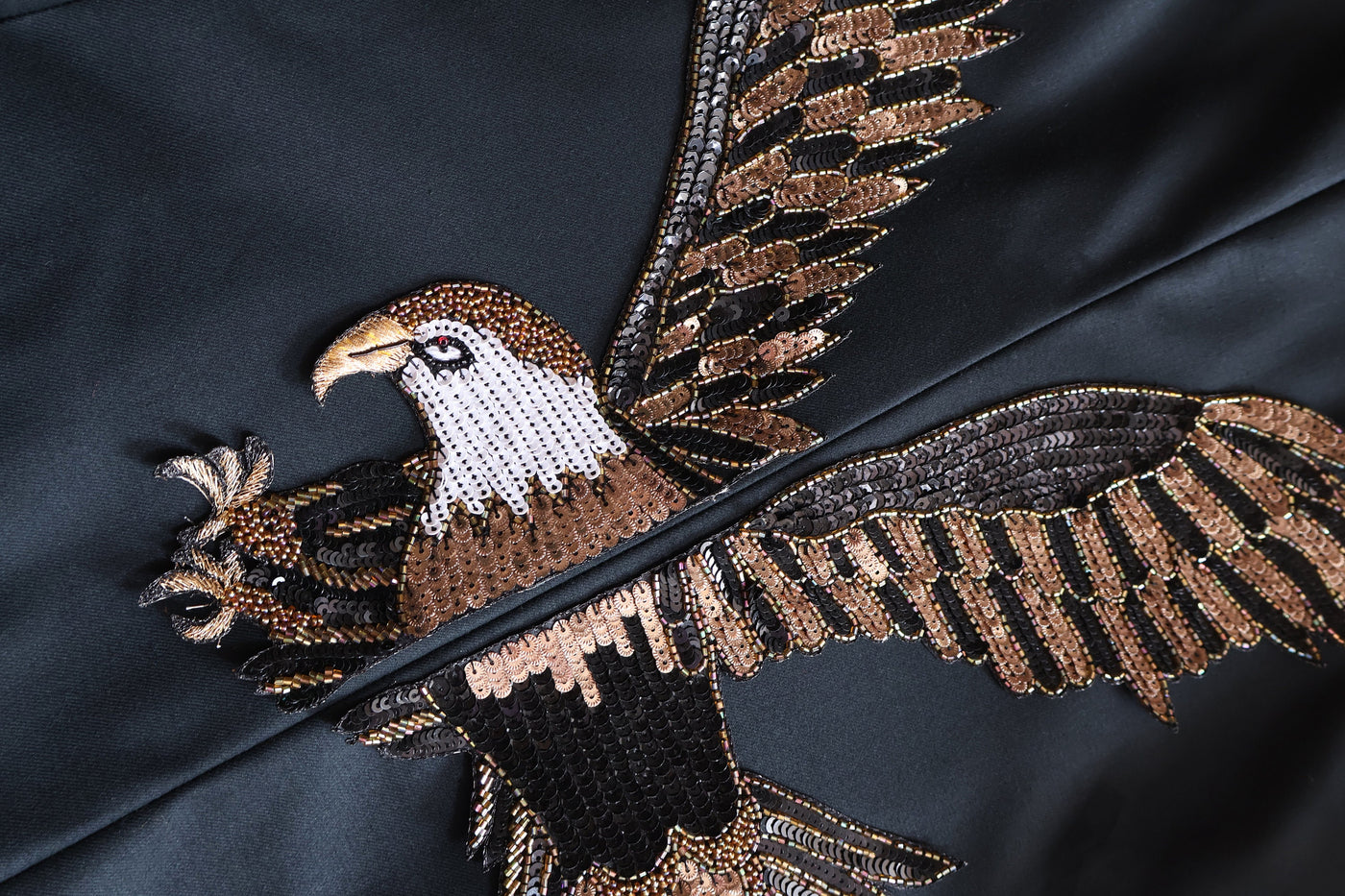 Flying Eagle Sequin Work Embroidered Indian Applique Patch