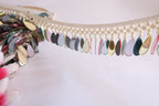 Colored Mirror Acrylic Lace Trim: Beaded Edge, 4cm Wide