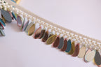 Colored Mirror Acrylic Lace Trim: Beaded Edge, 4cm Wide