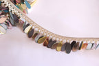 Colored Mirror Acrylic Lace Trim: Beaded Edge, 4cm Wide