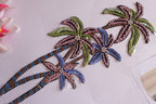 Floral Sequin Embroidered Applique Patch: Handcrafted Indian Sew-On