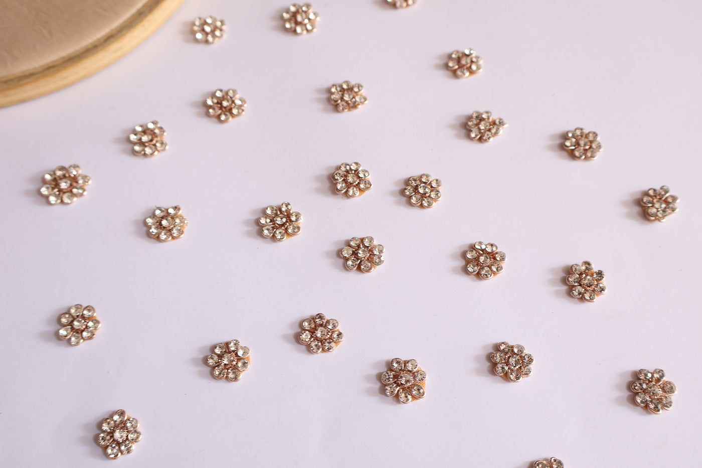 50 Pc - Antique Gold Mini Zircon Applique Patches