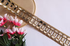 Golden Mirror Cutwork Trim: Indian Sari Border, Wedding Embellishments