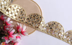Golden Scalloped Mirror Trim, Indian Sari Border, DIY Sewing Lace