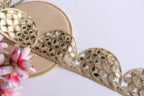 Golden Scalloped Mirror Trim, Indian Sari Border, DIY Sewing Lace