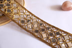 Golden Mirror Geometric Trim: Zari Indian Lace (5cm Wide)