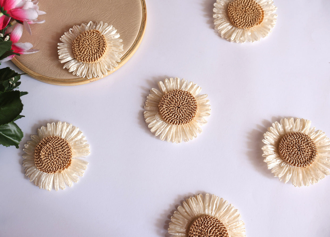 Set of 5 - Floral Boho Decorative Handmade Patches 8cm Wide