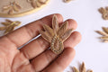 Gold Floral Leaf Applique Patches: Indian Zardozi Sew-On Embellishments (Set of 10)
