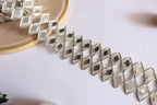 Silver Mirror Cutwork Lace Trim: Indian Sari Border, DIY Sewing (4cm Wide)