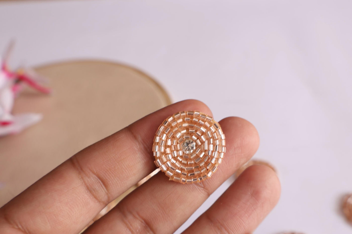 25 Metallic Gold Glass Bead Applique Patches: Sew-On Zircon Embellishments (2.8cm)