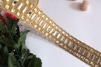 Gold Mirror Lace Trim: Rectangular Embellishment, 4.5cm Wide