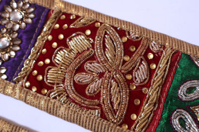 Boho Embroidered Multiple Patterns Trim Lace 9cm - 1 Yard