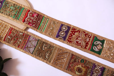 Boho Embroidered Multiple Patterns Trim Lace 9cm - 1 Yard