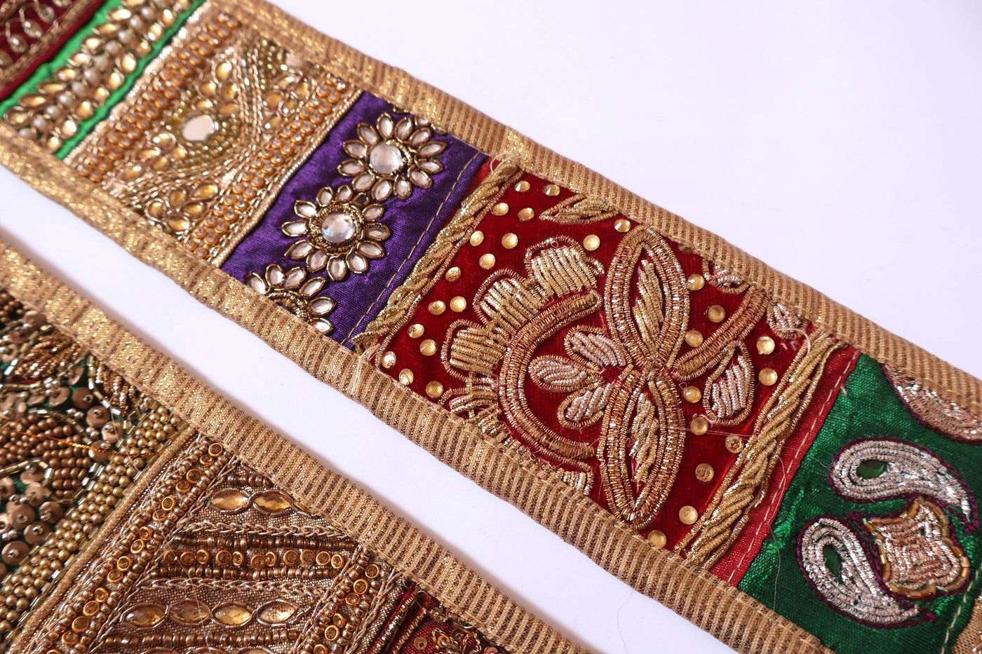 Boho Embroidered Multiple Patterns Trim Lace 9cm - 1 Yard