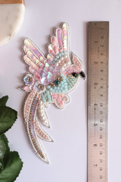 Baby Pink Sew on Bird Applique Patch - 1 Pc