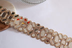 Rose Gold Mirror Cutwork Sari Trim: Indian Sewing Border, 3cm Wide