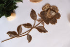 Gold Embroidered Rose Patch: Beaded Zardozi Applique