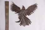 Hand Zardozi Flying Bird Applique: Gold & Grey Embroidered Patch