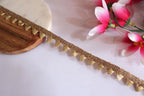 Golden Gota Lace Trim: 9-Yard Triangular Piping Ribbon, 1.5cm Wide