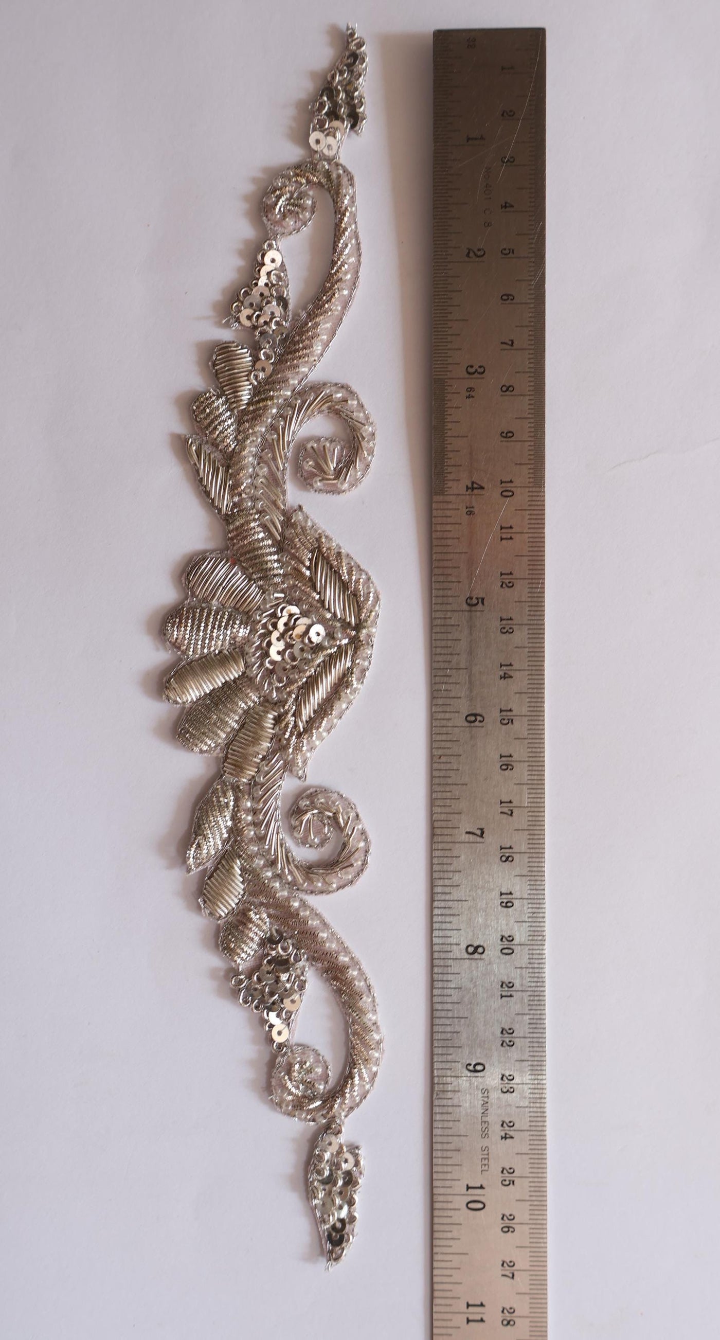 Antique Silver Sleeves Applique Patch Set - 1 Pair