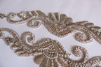 Antique Silver Applique Patch Set: Sequin Pearl Indian Brass Artwork