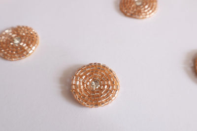 25 Metallic Gold Glass Bead Applique Patches: Sew-On Zircon Embellishments (2.8cm)
