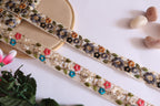 Floral Lace Trim: Colorful Threadwork Indian Ribbon, 9 Yards