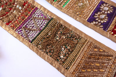 Boho Embroidered Multiple Patterns Trim Lace 9cm - 1 Yard