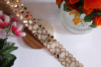 Rose Gold Mirror Cutwork Sari Trim: Indian Sewing Border, 3cm Wide