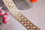 Golden Sequin Mirror Trim: Indian Sari Border, Wedding Dress Embellishment