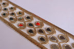 Golden Sequin Mirror Trim: Indian Sari Border, Wedding Dress Embellishment