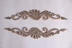 Antique Silver Applique Patch Set: Sequin Pearl Indian Brass Artwork
