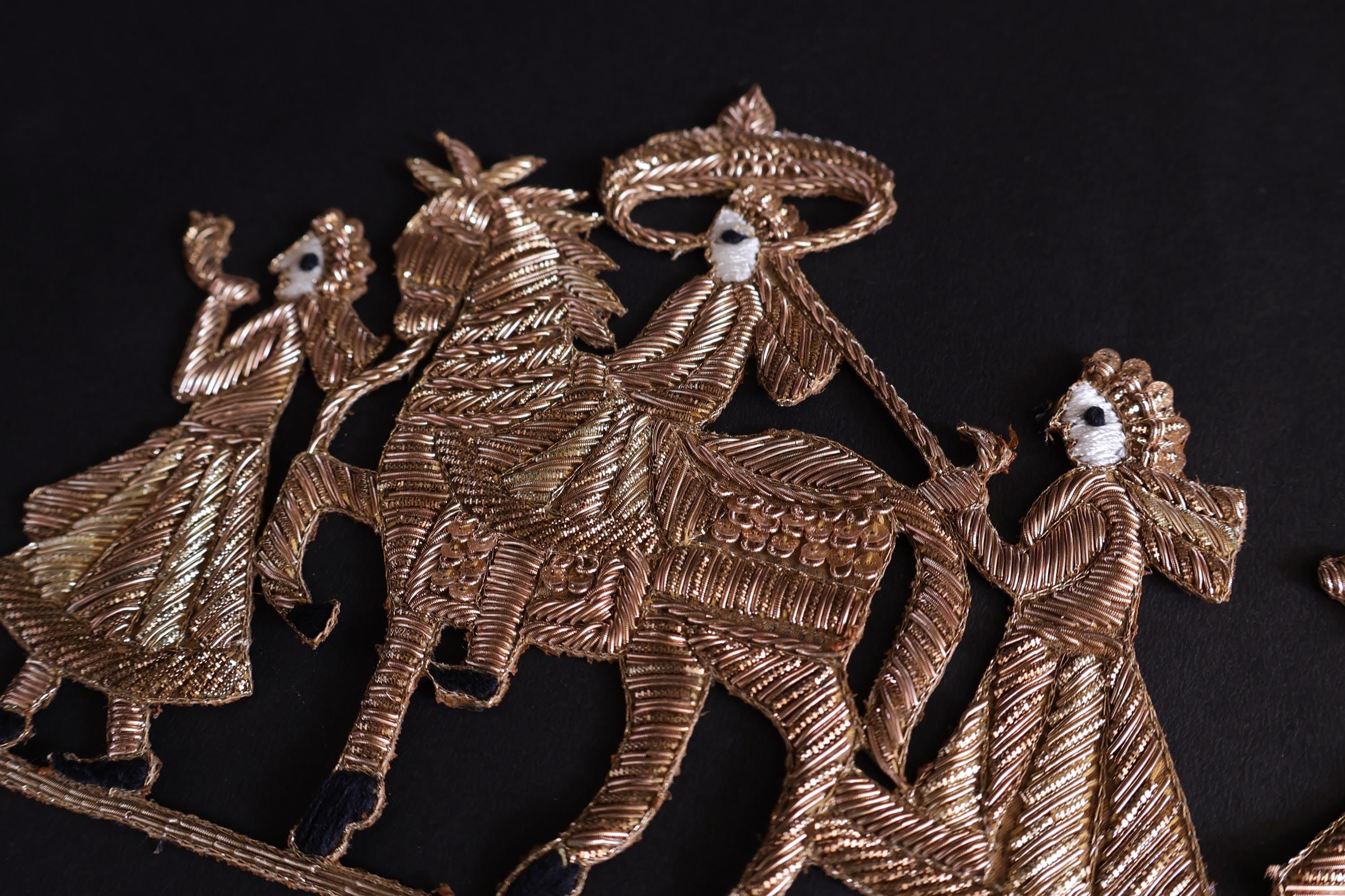 Zardozi Applique Patch: Indian Wedding Groom on Horse Sew-On