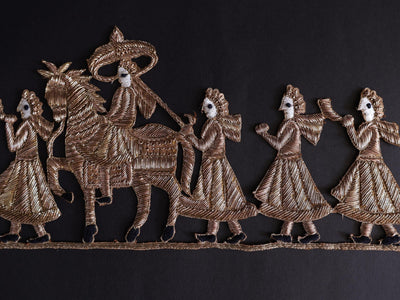 Traditional Indian Wedding Patch, Groom on Horse - 1 Pc