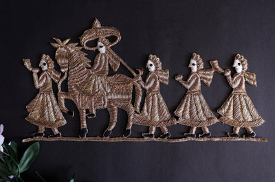 Zardozi Applique Patch: Indian Wedding Groom on Horse Sew-On