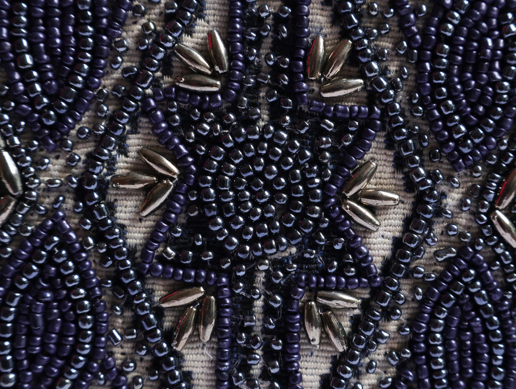 Beaded Embroidered Pouch: Handmade Indian Metallic Boho Bag