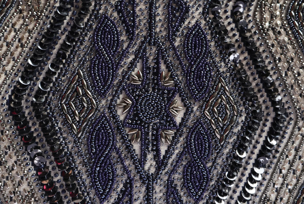 Beaded Embroidered Pouch: Handmade Indian Metallic Boho Bag