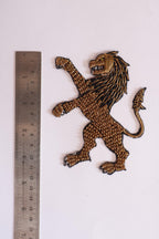 Zardozi Lion Patch: Gothic Embroidered Applique (12cm)